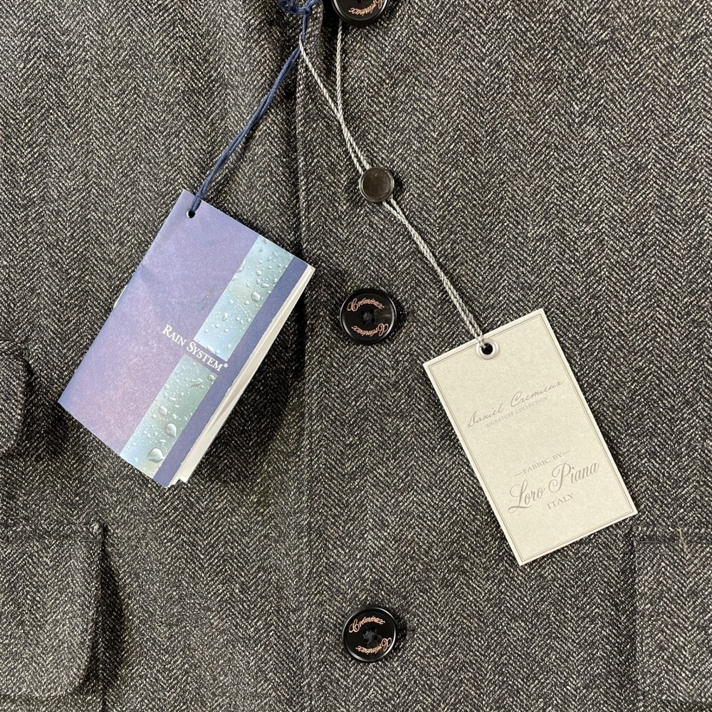 Loro Piana Daniel Cremieux Coat‎ Men XXL Wool Rain System Herringbone Italy - Picture 4 of 12